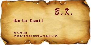 Barta Kamil névjegykártya